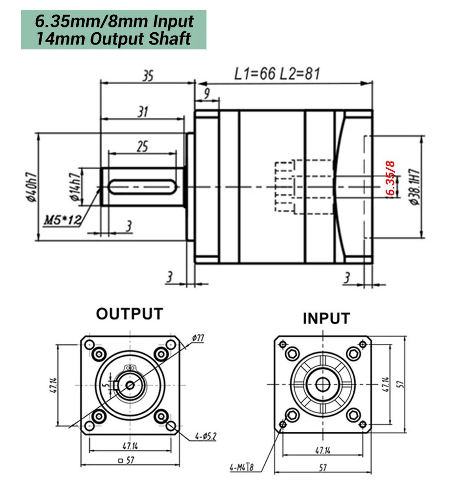 Nema 23 Planetary Geared Stepper Motor DLF+HBT5776C with  4:1/5:1/10:1/20:1/25:1/40:1/50:1/100:1 Planetary Gearbox